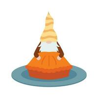 Thanksgiving gnomes illustration. Cute Cartoon fall gnomes isolated in white background. vector