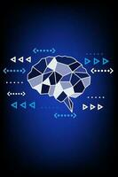 Abstract geometric technology brain design concept. vector