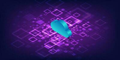 Cloud computing technology design concept abstract background in isometric style. vector