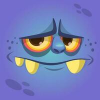 Cartoon cute monster face avatar. Vector illustration