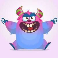 Cartoon angry monster. Halloween vector illustration