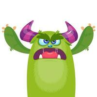 Funny cartoon monster. Vector illustration