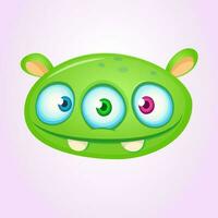 Happy cartoon alien head. Vector illustration of monster head