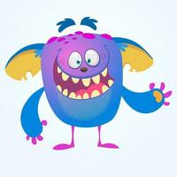 Cartoon angry monster. Halloween vector illustration