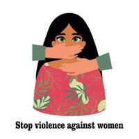 Stop violence against women. A man's hand covering a woman's mouth. Sexual harassment. International day for the elimination of violence against women. November 25. Vector. vector