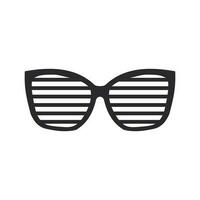 Black trendy retro glasses on a white background. Sunglasses stylish. Vector. vector