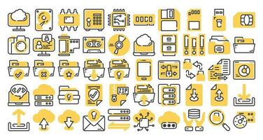 datos almacenamiento plano icono colocar. Perfecto para gráfico diseño, móvil, ui, y web obras maestras vector