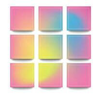 Holographic gradient background for square banner vector