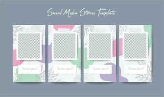 Social media stories template in grid puzzle style for brand marketing vector