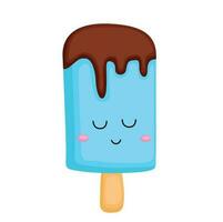 Cute Colorful Flavor Ice Cream Sweet Dessert Cartoon Illustration Vector Clipart Sticker