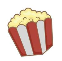 Movie Popcorn Box Snack Food Cartoon Illustration Vector Clipart Sticker