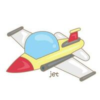 Alphabet J For Jet Vocabulary School Lesson Student Cartoon Illustration Vector Clipart