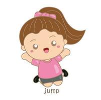 Alphabet J For Jump Vocabulary School Lesson Student Cartoon Illustration Vector Clipart