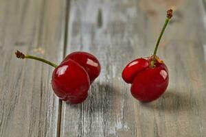 Nature's Oddity ugly, irregularly shaped cherry stands out against photo