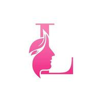 Initial L face beauty logo design templates vector
