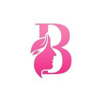 Initial B face beauty logo design templates vector