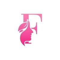 Initial F face beauty logo design templates vector