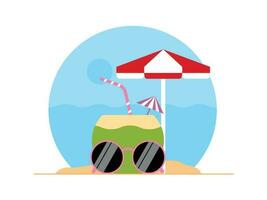 Beach stuff for summer holiday vector