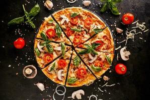 italian pizza food meal dinner lunch restaurant background photo