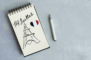 Happy Bastille Day on 14 july Illustration background photo