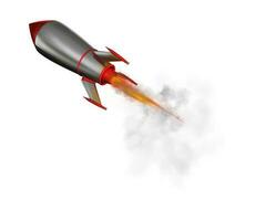 Rocket that fly fast. 3d rendering photo