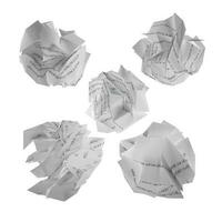 Crumpled ball papers documents. bureaucracy and overworked concept. 3d rendering photo