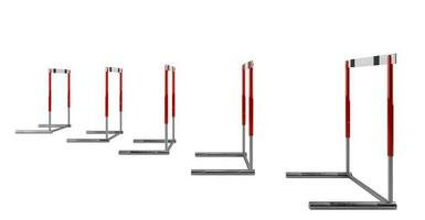 obstáculo curso. dificultad a superar el problema a lograr éxito. 3d representación foto