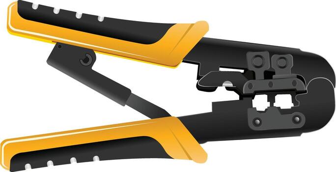 crimping tool for rj45 for network connection tool vector