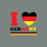 I Love Germany German Flag Heart Vector