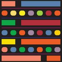 Minimalist Colorful Shapes Vector with black background