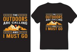 Outdoors T-Shirt Design for You vector