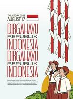 Dirgahayu kemerdekaan Republik Indonesia. translation happy indonesian independence day illustration vector