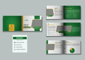 Awesome Back to school landscape brochure design template vector