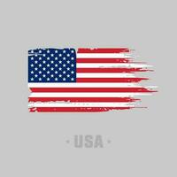 Distressed flag of the USA. American flag in grunge style. Vector illustration