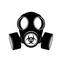 Gas mask with biohazard sign. Respirator, vector icon