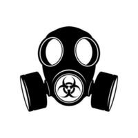 Gas mask with biohazard sign. Respirator, vector icon