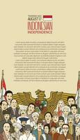 Selamat hari kemerdekaan Indonesia. translation happy indonesian independence day illustration social media post vector