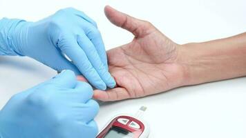 Female doctor holding patient's hand and encouraging depression video