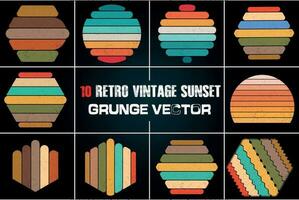 10 RETRO VINTAGE SUNSET Background, Nostalgic Retro Sunset Dreams Background vector