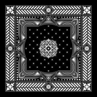 Simple Bandana decorated with white geometric pattern ornament lines that can be applied to scarf, kerchief, tapestry and more fabrics with various colors vector
