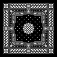 Simple Bandana decorated with white geometric pattern ornament lines that can be applied to scarf, kerchief, tapestry and more fabrics with various colors vector