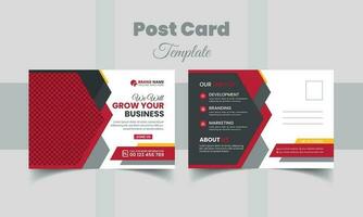 Corporate business agency postcard template or Business postcard layout vector