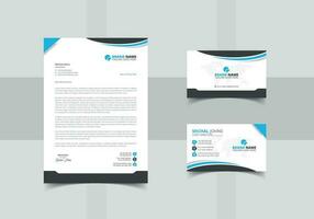Clean and professional corporate company business card with letterhead template vector