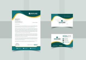 Minimalist concept business style letterhead with business card template vector