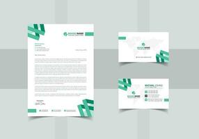 Abstract letterhead design and modern business card template vector