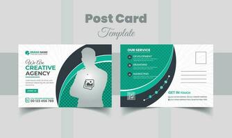 Business Marketing Promotion Postcard Template or Corporate Business Postcard Template Design, Simple and Clean Modern Minimal Postcard Template, Business Postcard Layout vector