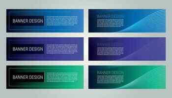 Set of rectangular business web banner design templates, editable vector