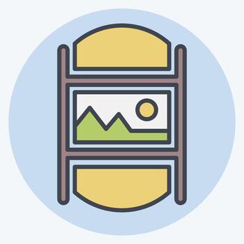 icono foto galería. relacionado a Arte y medios de comunicación símbolo. color compañero estilo. sencillo diseño editable vector