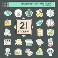 Sticker Set Art and Media. related to Education symbol.simple design editable vector