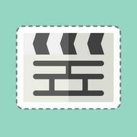 Sticker line cut Movie. related to Art and Media symbol.simple design editable vector